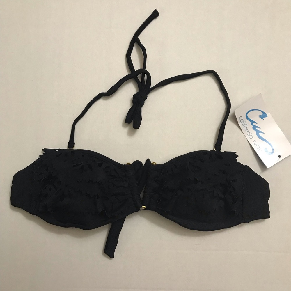 California Waves bikini black top